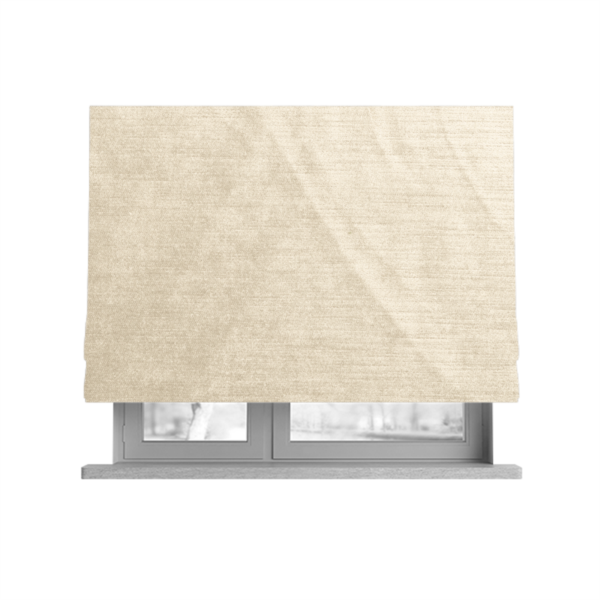 Liberty Textured Plain Shimmer Velvet White Upholstery Fabric CTR-2363 - Roman Blinds