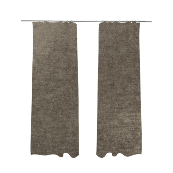 Liberty Textured Plain Shimmer Velvet Brown Upholstery Fabric CTR-2368 - Made To Measure Curtains