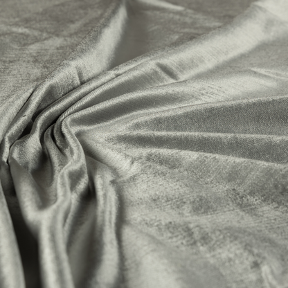 Liberty Textured Plain Shimmer Velvet Silver Upholstery Fabric CTR-2369 - Roman Blinds