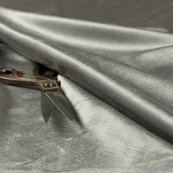 Liberty Textured Plain Shimmer Velvet Silver Upholstery Fabric CTR-2369