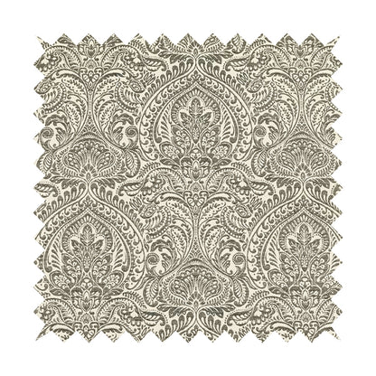 Zenith Collection In Smooth Chenille Finish Grey Black Colour Damask Pattern Upholstery Fabric CTR-237 - Roman Blinds