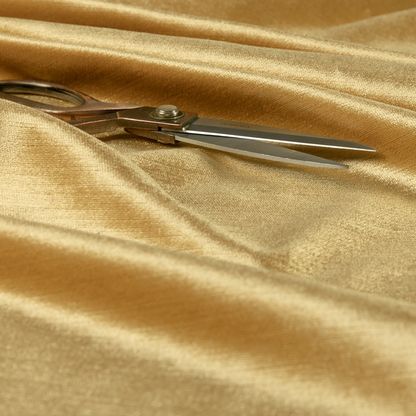 Liberty Textured Plain Shimmer Velvet Gold Upholstery Fabric CTR-2372 - Roman Blinds