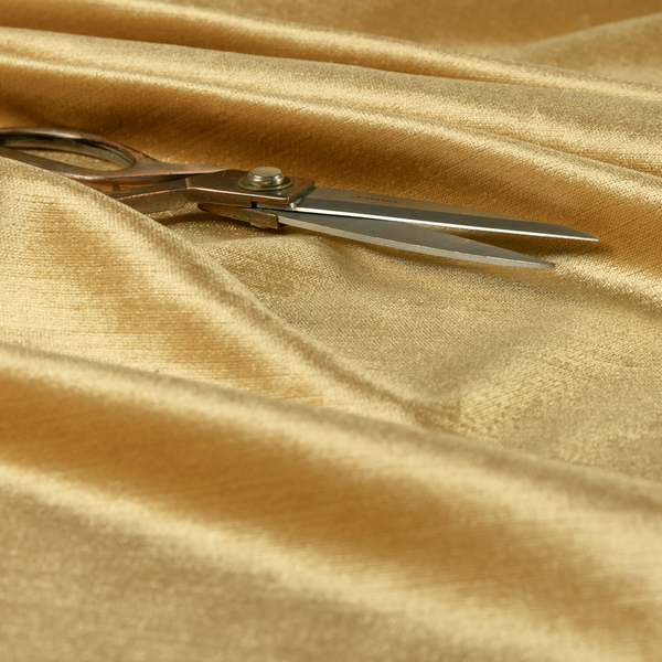 Liberty Textured Plain Shimmer Velvet Gold Upholstery Fabric CTR-2372 - Made To Measure Curtains