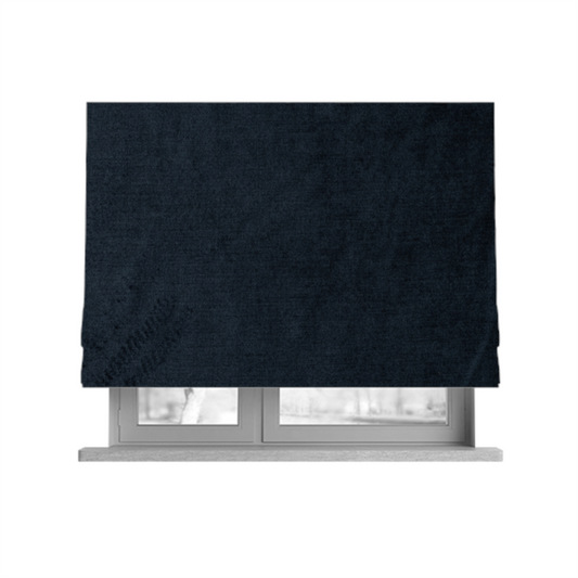 Liberty Textured Plain Shimmer Velvet Denim Blue Upholstery Fabric CTR-2375 - Roman Blinds