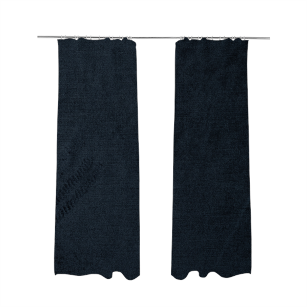 Liberty Textured Plain Shimmer Velvet Denim Blue Upholstery Fabric CTR-2375 - Made To Measure Curtains