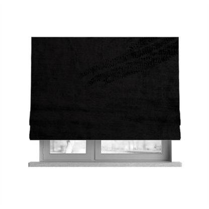 Liberty Textured Plain Shimmer Velvet Black Upholstery Fabric CTR-2377 - Roman Blinds
