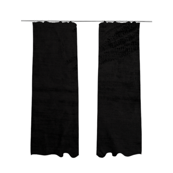 Liberty Textured Plain Shimmer Velvet Black Upholstery Fabric CTR-2377 - Made To Measure Curtains