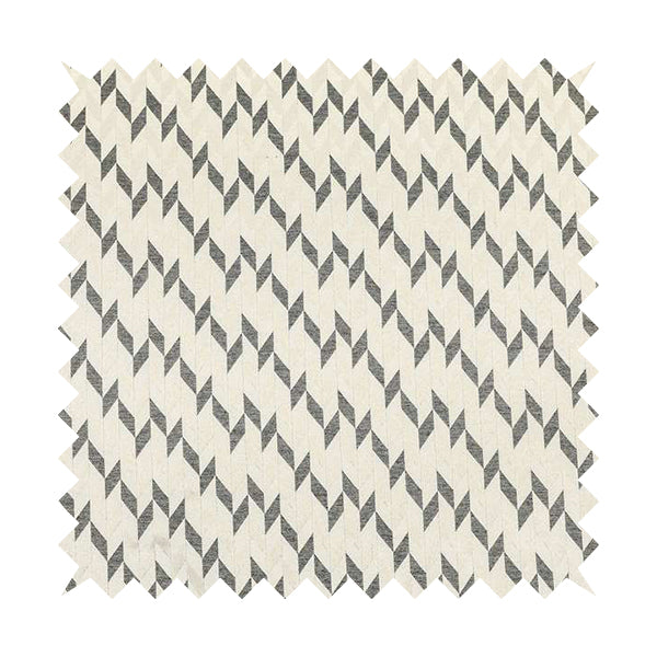 Zenith Collection In Smooth Chenille Finish Grey Black Colour Geometric Pattern Upholstery Fabric CTR-238 - Roman Blinds