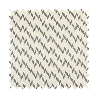 Zenith Collection In Smooth Chenille Finish Grey Black Colour Geometric Pattern Upholstery Fabric CTR-238 - Roman Blinds