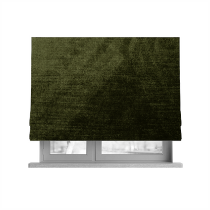 Liberty Textured Plain Shimmer Velvet Green Upholstery Fabric CTR-2380 - Roman Blinds