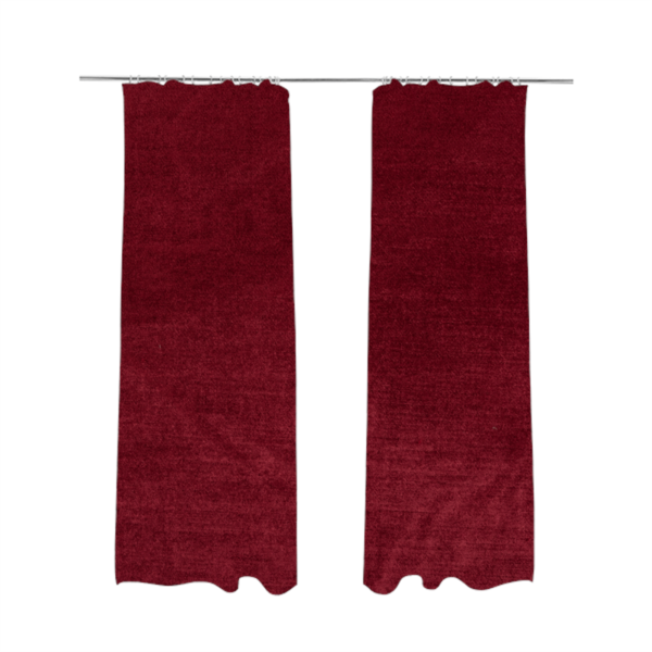 Liberty Textured Plain Shimmer Velvet Red Upholstery Fabric CTR-2385 - Made To Measure Curtains