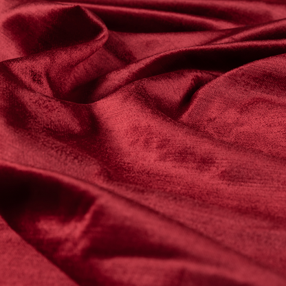 Liberty Textured Plain Shimmer Velvet Red Upholstery Fabric CTR-2385