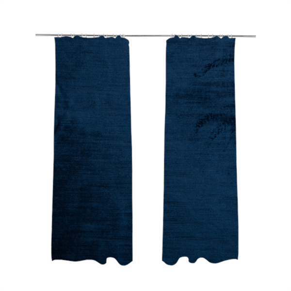 Liberty Textured Plain Shimmer Velvet Navy Blue Upholstery Fabric CTR-2387 - Made To Measure Curtains