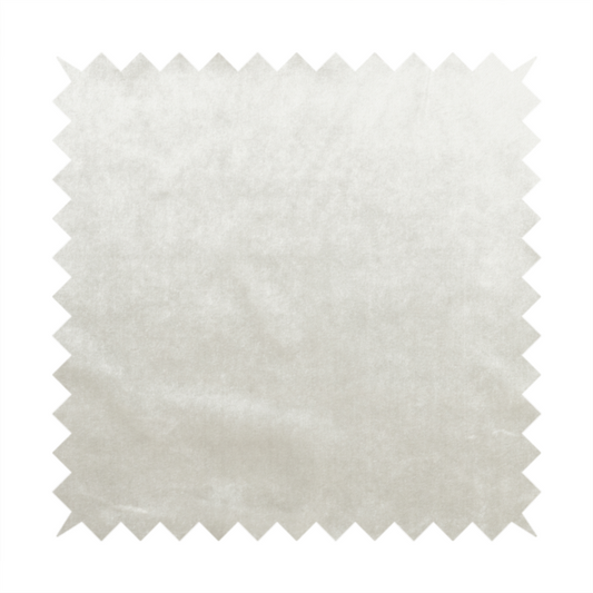 Madrid Soft Plain Shimmer Velvet White Upholstery Fabric CTR-2388