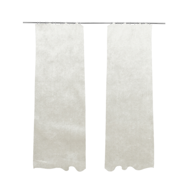 Madrid Soft Plain Shimmer Velvet White Upholstery Fabric CTR-2388 - Made To Measure Curtains