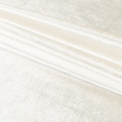 Madrid Soft Plain Shimmer Velvet White Upholstery Fabric CTR-2388