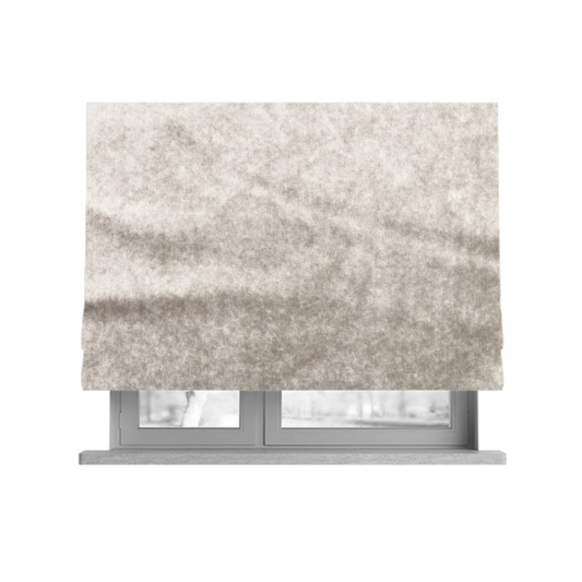 Madrid Soft Plain Shimmer Velvet Silver Upholstery Fabric CTR-2390 - Roman Blinds