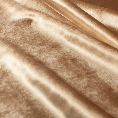 Madrid Soft Plain Shimmer Velvet Golden Brass Upholstery Fabric CTR-2391 - Roman Blinds