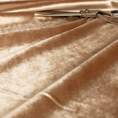 Madrid Soft Plain Shimmer Velvet Golden Brass Upholstery Fabric CTR-2391 - Made To Measure Curtains