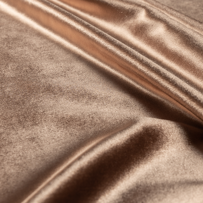 Madrid Soft Plain Shimmer Velvet Copper Brown Upholstery Fabric CTR-2392 - Roman Blinds