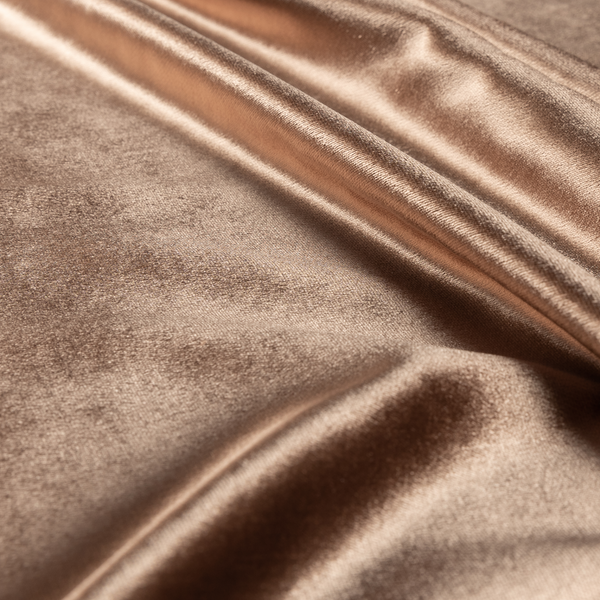 Madrid Soft Plain Shimmer Velvet Copper Brown Upholstery Fabric CTR-2392 - Handmade Cushions