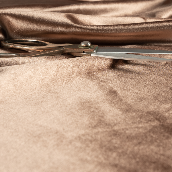 Madrid Soft Plain Shimmer Velvet Copper Brown Upholstery Fabric CTR-2392 - Made To Measure Curtains