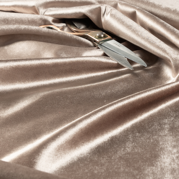 Madrid Soft Plain Shimmer Velvet Pearl Copper Upholstery Fabric CTR-2393