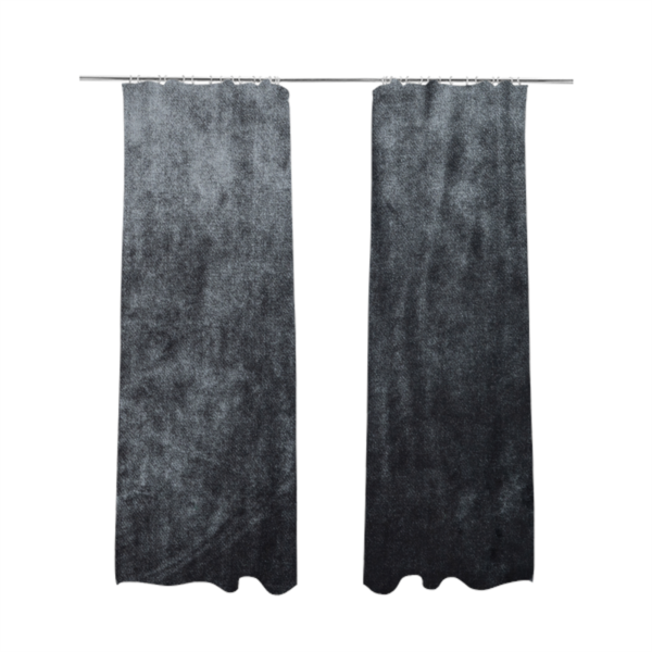 Madrid Soft Plain Shimmer Velvet Steel Grey Upholstery Fabric CTR-2398 - Made To Measure Curtains