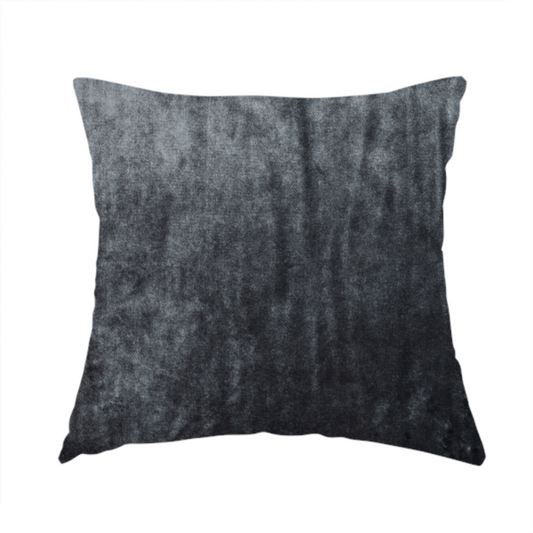 Madrid Soft Plain Shimmer Velvet Steel Grey Upholstery Fabric CTR-2398 - Handmade Cushions