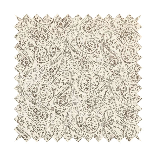 Istanbul Range Of Faint Paisley Pattern In Brown Colour Furnishing Fabric CTR-240