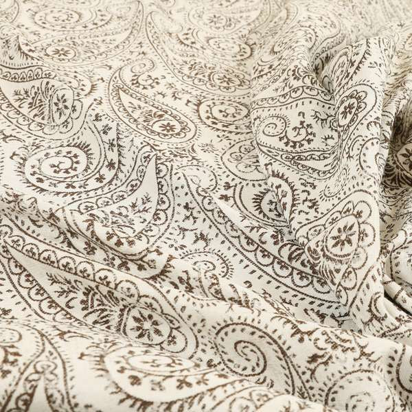 Istanbul Range Of Faint Paisley Pattern In Brown Colour Furnishing Fabric CTR-240 - Roman Blinds