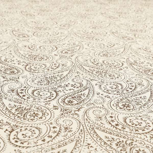 Istanbul Range Of Faint Paisley Pattern In Brown Colour Furnishing Fabric CTR-240 - Roman Blinds