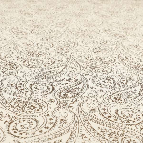 Istanbul Range Of Faint Paisley Pattern In Brown Colour Furnishing Fabric CTR-240 - Handmade Cushions