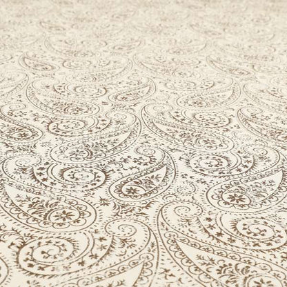 Istanbul Range Of Faint Paisley Pattern In Brown Colour Furnishing Fabric CTR-240 - Made To Measure Curtains