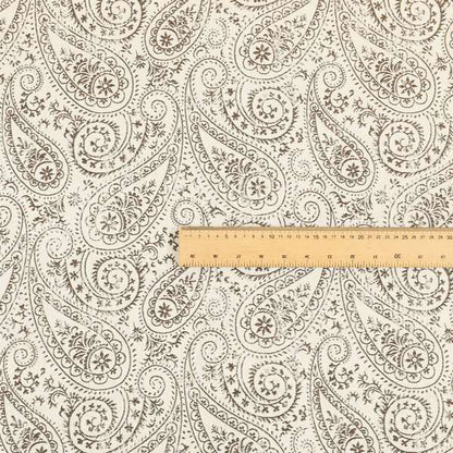 Istanbul Range Of Faint Paisley Pattern In Brown Colour Furnishing Fabric CTR-240 - Made To Measure Curtains