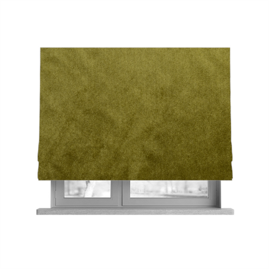 Madrid Soft Plain Shimmer Velvet Yellow Upholstery Fabric CTR-2400 - Roman Blinds
