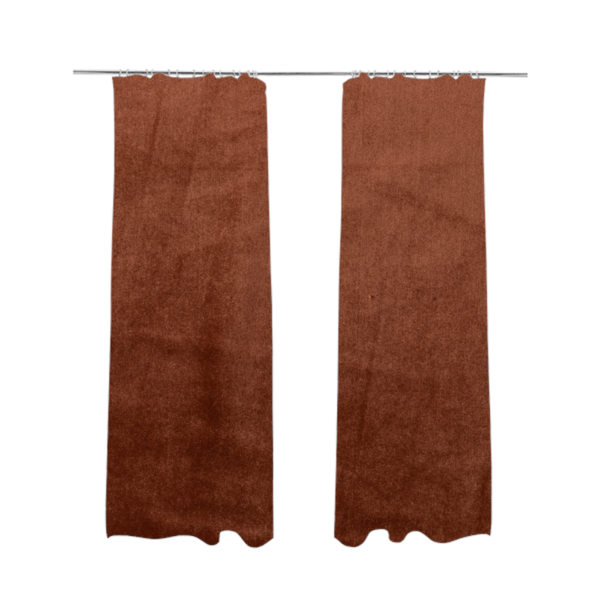 Madrid Soft Plain Shimmer Velvet Orange Upholstery Fabric CTR-2401 - Made To Measure Curtains