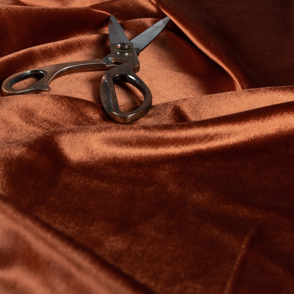 Madrid Soft Plain Shimmer Velvet Orange Upholstery Fabric CTR-2401 - Roman Blinds
