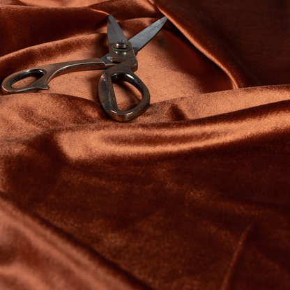 Madrid Soft Plain Shimmer Velvet Orange Upholstery Fabric CTR-2401 - Made To Measure Curtains