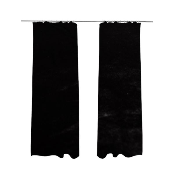 Madrid Soft Plain Shimmer Velvet Black Upholstery Fabric CTR-2404 - Made To Measure Curtains