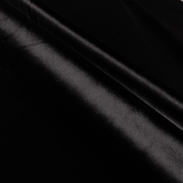 Madrid Soft Plain Shimmer Velvet Black Upholstery Fabric CTR-2404 - Handmade Cushions