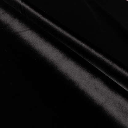 Madrid Soft Plain Shimmer Velvet Black Upholstery Fabric CTR-2404