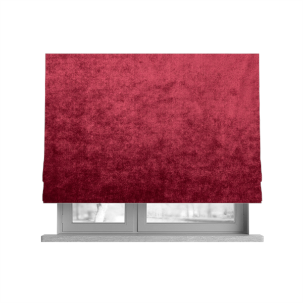 Madrid Soft Plain Shimmer Velvet Red Upholstery Fabric CTR-2405 - Roman Blinds