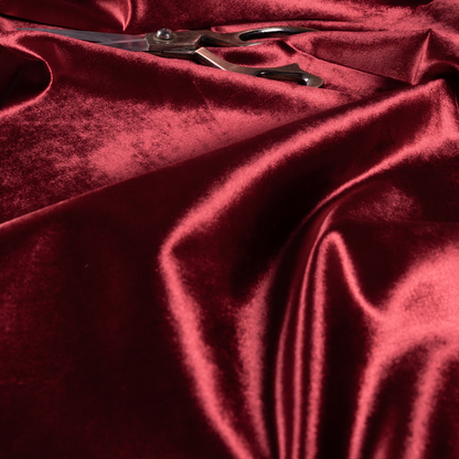 Madrid Soft Plain Shimmer Velvet Red Upholstery Fabric CTR-2405 - Made To Measure Curtains