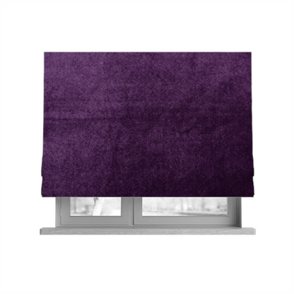 Madrid Soft Plain Shimmer Velvet Violet Purple Upholstery Fabric CTR-2406 - Roman Blinds