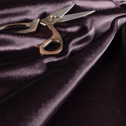 Madrid Soft Plain Shimmer Velvet Grape Purple Upholstery Fabric CTR-2407 - Roman Blinds