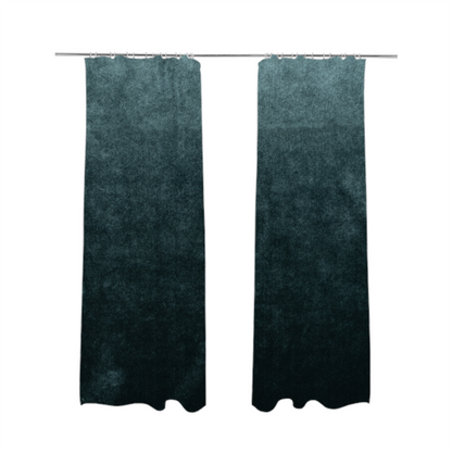 Madrid Soft Plain Shimmer Velvet Teal Blue Upholstery Fabric CTR-2408 - Made To Measure Curtains