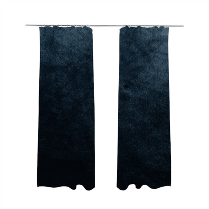 Madrid Soft Plain Shimmer Velvet Navy Blue Upholstery Fabric CTR-2409 - Made To Measure Curtains