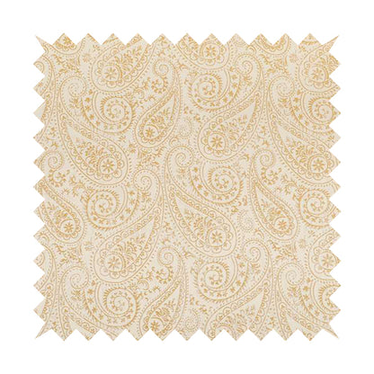 Istanbul Range Of Faint Paisley Pattern In Gold Yellow Colour Furnishing Fabric CTR-241 - Made To Measure Curtains