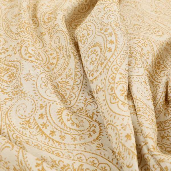 Istanbul Range Of Faint Paisley Pattern In Gold Yellow Colour Furnishing Fabric CTR-241 - Roman Blinds